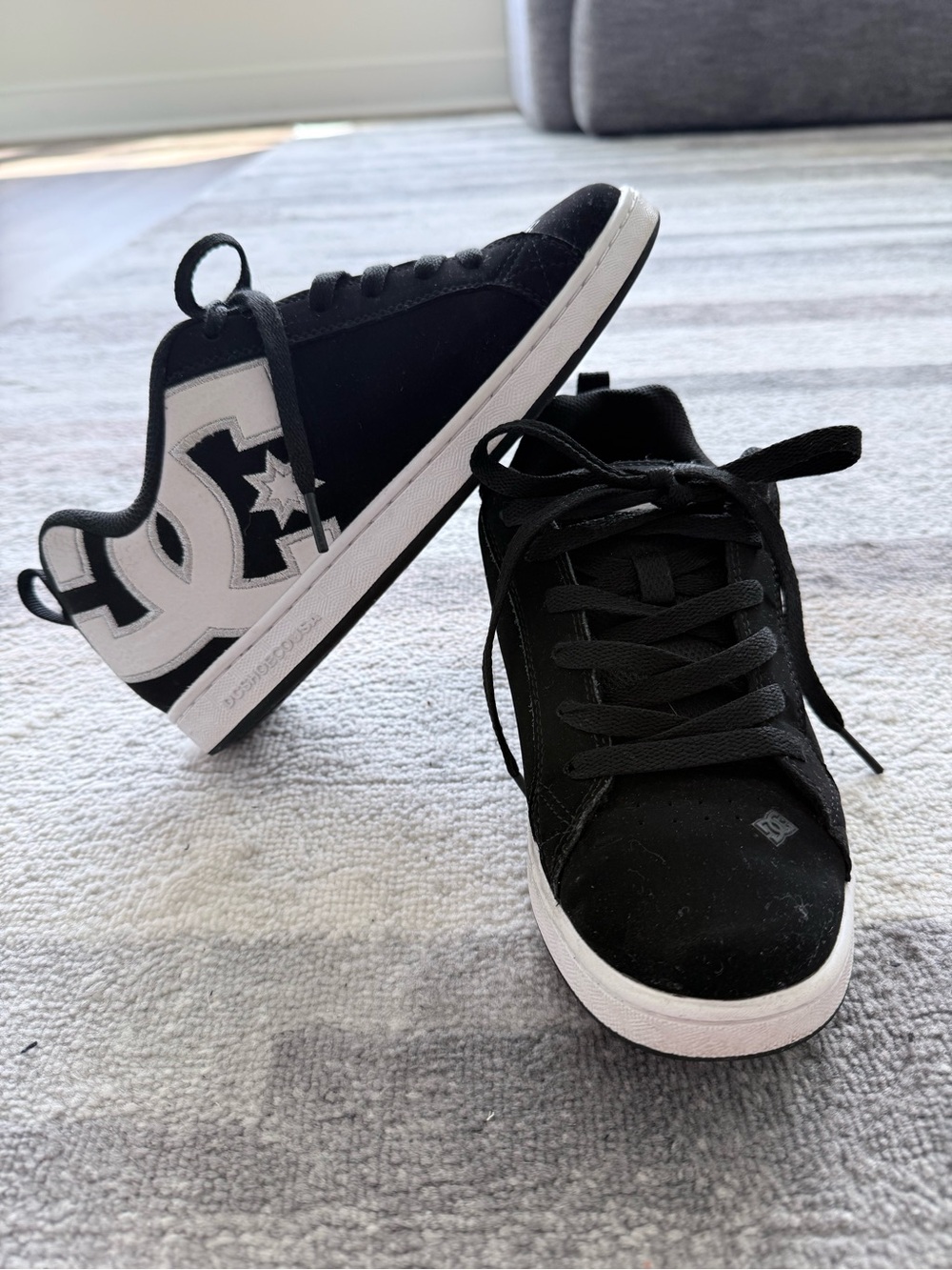 DC Youth Black and White Skate Sneakers